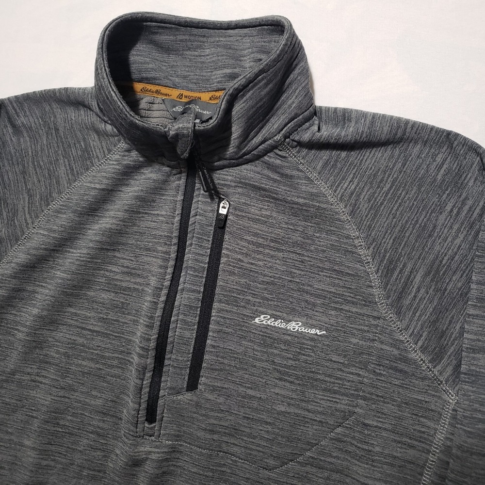 Eddie Bauer 1/4 Zip Motion Pullover Sweater Mens Small Athletic Long Sleeve Logo